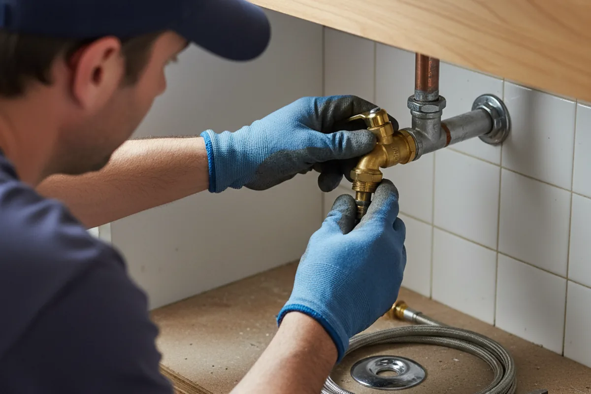 Shutoff valve and fitting work during Burst Pipe Repair in Glasgow